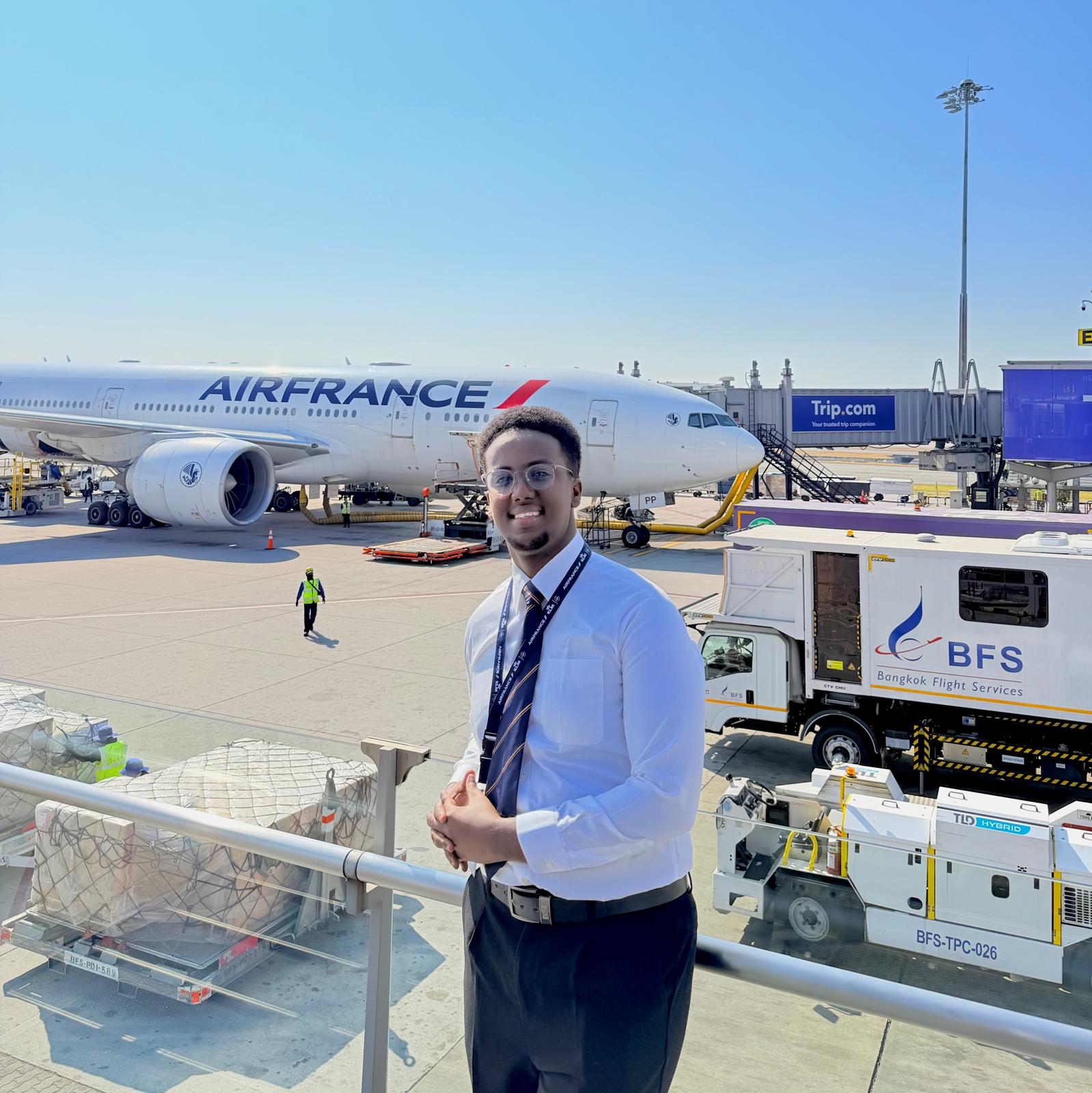On the airport apron during ground operations training